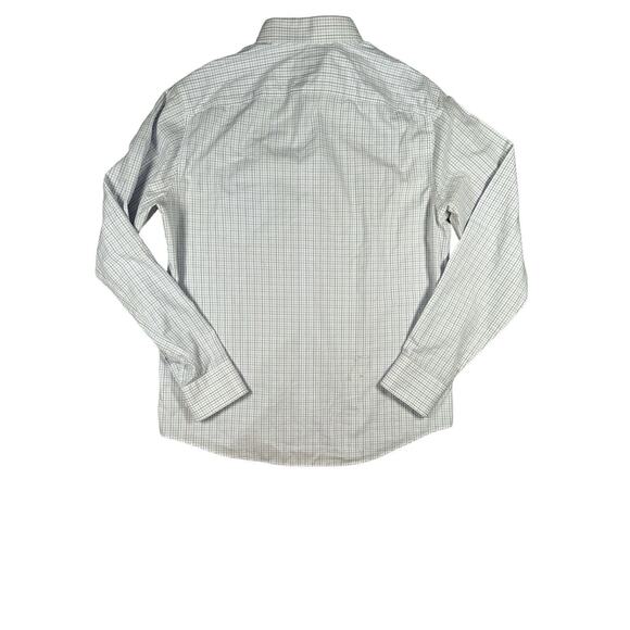 Untuckit Calo Slim Fit Button Up Sz L Wrinkle Free Blue Purple Check Long Sleeve - Picture 2 of 9